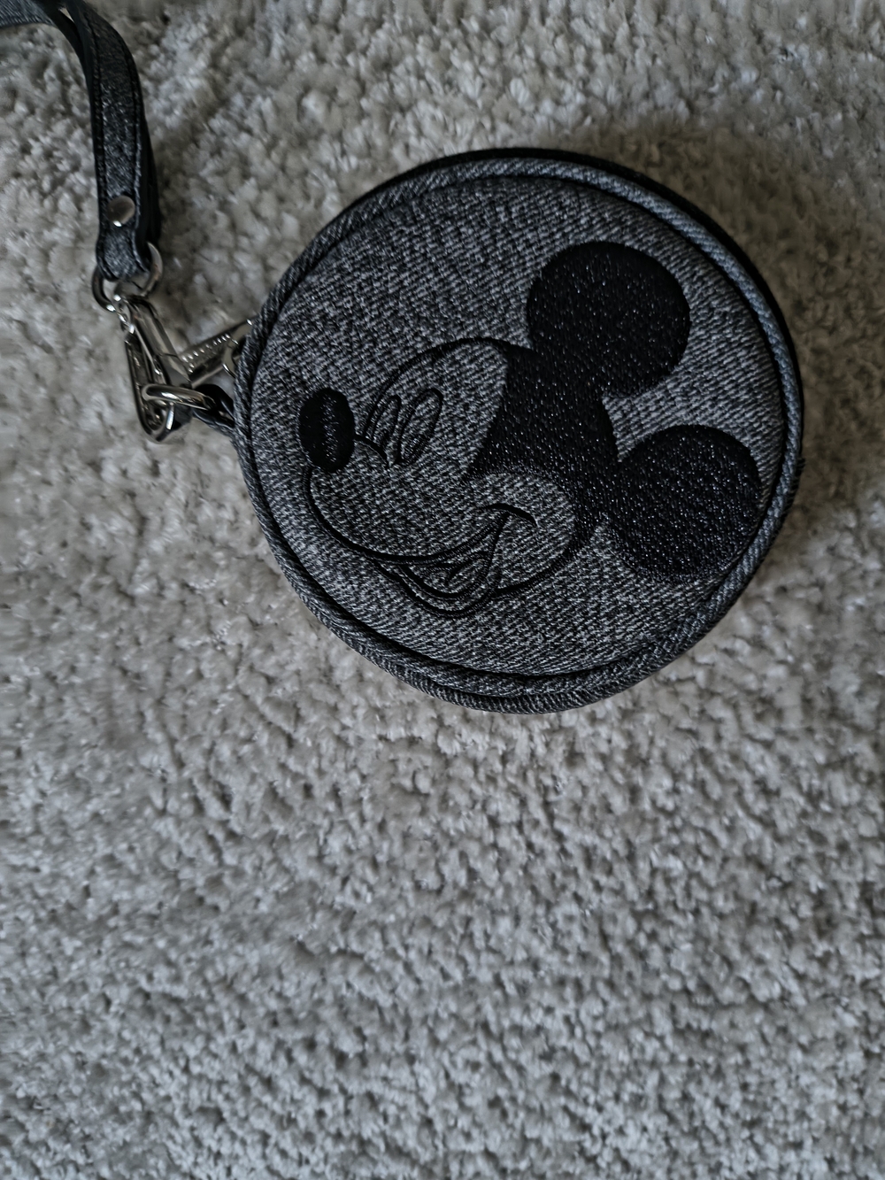 Loungefly Disney Mickey Mouse Gray Denim Coin Purse — BoxLunch Exclusive